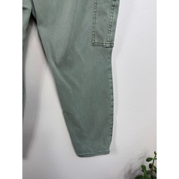 Spanx‎ Womens Green Twill Stretch Cargo Ankle Pants Size 1XP Army Spring Pockets - Picture 8 of 15